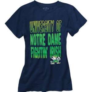  Notre Dame Fighting Irish Womens Navy Twain Dyed Slub 