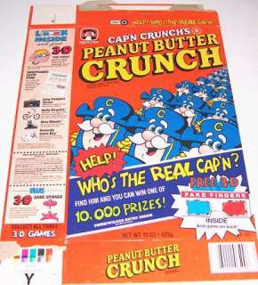 1991 Capn Peanut Butter Crunch 3D Cereal Box cc036  