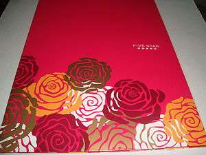 Mead 5 STAR Pocket Folder / Pink   Flower Design Fits 3 Ring Notebook 