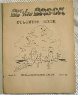 1954 Childrens Giant Coloring Book BY THE BROOK unused  