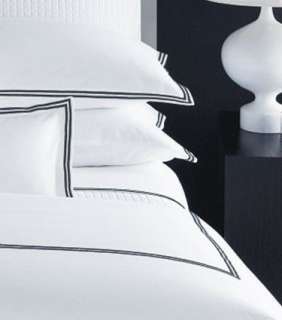 Hudson Park Italian Percale STANDARD Pillow Sham NIGHT White Black 