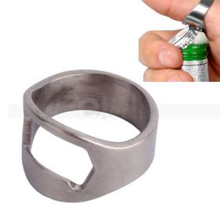 Stainless Steel Finger Ring Bottle Opener Bar Beer tool  
