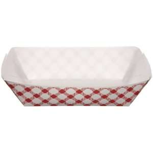Solo NFT5 5Lb Red Plaid Paper Tray Rectangle 500 Pack  