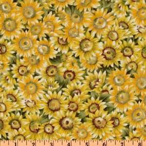  44 Wide Cat Nap Sunflowers Yellow Fabric By The Yard 