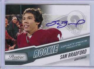 2010 PANINI PRESTIGE SAM BRADFORD RC ROOKIE AUTO # 73/199  