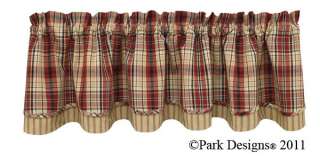 Danbury Layered Cotton Lined Country Window Valance 72wide x16 