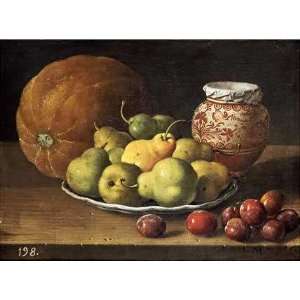  Pears On a Plate Luis egidio Melendez. 34.00 inches by 26 