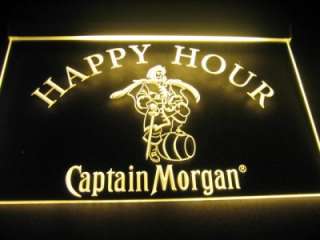 Happy Hour Captain Morgan Beer Bar Light Sign Neon B506  