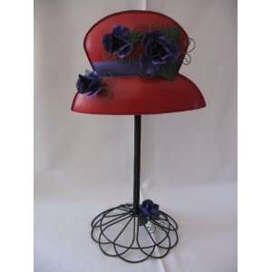  Red Hat Magnetic Note Holder with Purple Magnetic Flowers 