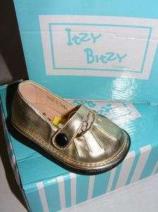 Itzy Bitzy Gold Chloe Ballet Flat Squeaky Shoe 3  