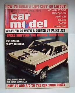 CAR MODEL MAGAZINE APRIL 1970. MODELS & SLOT CARS.  