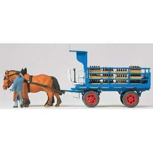  Preiser HO Beer Wagon w/2 Horse Team Toys & Games