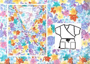 NEW Scrubs~MockWrap Print Scrub Top~XL~Spring Flower II  