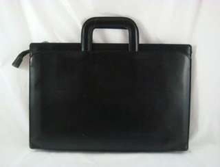   Americas Case Maker Black Leather Portfolio File Document Case  