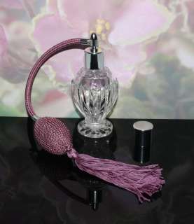   Glass Diva Perfume Bottle Spray Atomizer 1.64 oz Purple Tassel Bulb