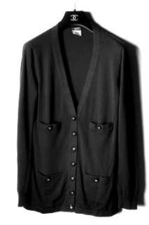 Chanel black cotton cardigan (L)  