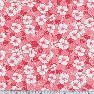  45 Wide Pocketful Of Posies Pansies Red Fabric By The 