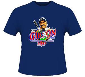 Kirk Gibson Retro Baseball Caricature T Shirt  
