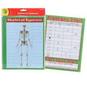 Dry Erase Charts Mixed (Set of 6) Math, Anatomy, Science, Government 