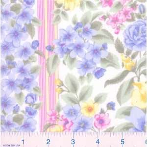  45 Wide *Springtime Stripe   Blue Fabric By The Yard 