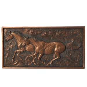  Antique Bronze Running Horse Wall Art