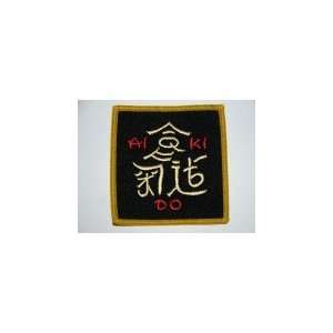    AIKIDO Embroidered Patch Square Blck/Gld