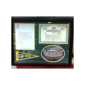  Green Bay Packers Stock Certificate Frame From Art and 