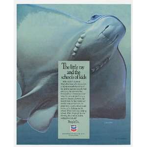  1992 Manta Ray J Dawson art Chevron Oil Print Ad