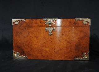 Regency Walnut Jewellery Box Casket Case  