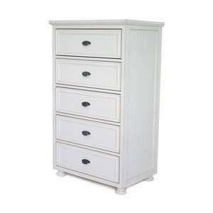  Five Drawer Tall Chest with Beadboard Sides