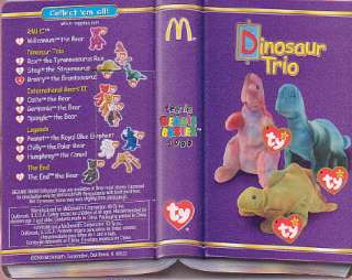 McDonalds Ty TEENIE Beanie Baby 2000 Dino Trio BRONTY  