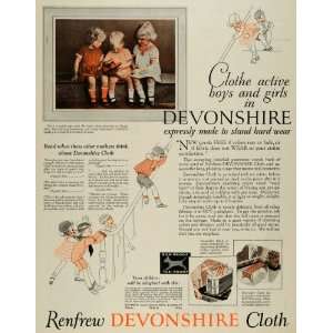 1926 Ad Renfrew Manufacturing Devonshire Cloth Fabric   Original Print 
