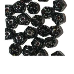  Black Gray Speckle Facet Czech Pressed Glass Beads Arts 
