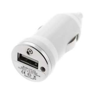 Mini Usb White Car Charger Adapter + Data Cable for iPhone 4G 4S 3G 