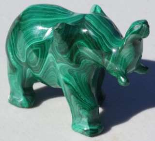Gorgeous Genuine Green Gemstone MALACHITE ELEPHANT  