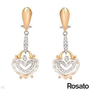  ROSATO 23.50.ctw Quartz 18K Gold Heart Earrings ROSATO Jewelry