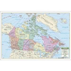  Rolled Map   Laminated Style Canada
