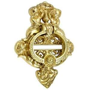  10 Inch Solid Brass Cherubs French Empire Door Knocker 