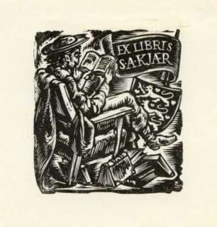 Don Quijote, Quixote, Ex libris by Hugo Silbersky 1959  