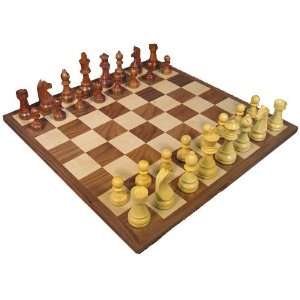   Chessmen with Walnut Maple China Board Chess Set