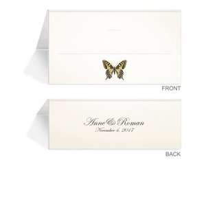  240 Personalized Place Cards   Butterfly Taupe & Pewter 