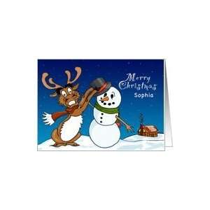 Sophia   Christmas Deer Greeting Card Card