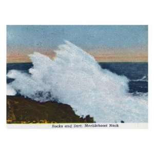   Neck View of Rocks and Surf Giclee Poster Print, 32x24