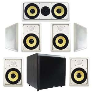   In Wall Speaker System w/1000W Black 15 Powered HD Home Subwoofer (7