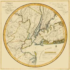  NEW YORK CITY (NY) 30 MILES AROUND MAP 1812