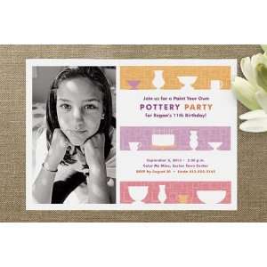 Pre Teen Pottery Party Childrens Birthday Party Invitations