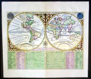 1708 Chatelain Antique Twin Hemisphere World Map   California as an 