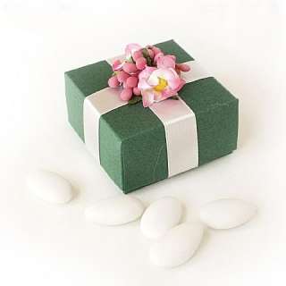 Pink Blossom Green Wedding Favor Christmas Gift BOX  