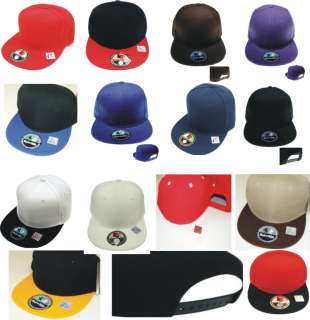 PLAIN FLAT BILLS SNAP BACK FITTED ALL COLORS & SIZES  