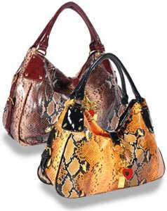 Exotic Orange Snakeskin Print Handbag Great Gift Idea  